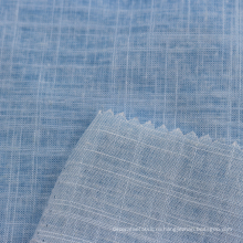 Прохладная льняная ткань поставщик двойной цвет с вискозой для рубашки и платья